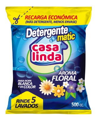 CASALINDA RECARGA DE DETERGENTE LIQUIDO 0.500 L , CAJA DE 16 BOLSAS