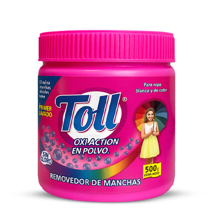 QUITAMANCHAS ROPA BLANCA Y DE COLOR TOLL® OXI ACTION EN POLVO 500 ml