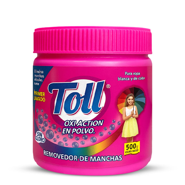 QUITAMANCHAS ROPA BLANCA Y DE COLOR TOLL® OXI ACTION EN POLVO 500 ml
