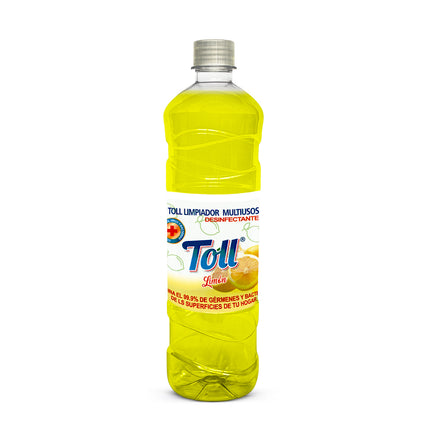 TOLL® LIMPIADOR DESINFECTANTE MULTIUSO [LIMÓN] 900 ML [CAJA DE 12 BOTELLAS]