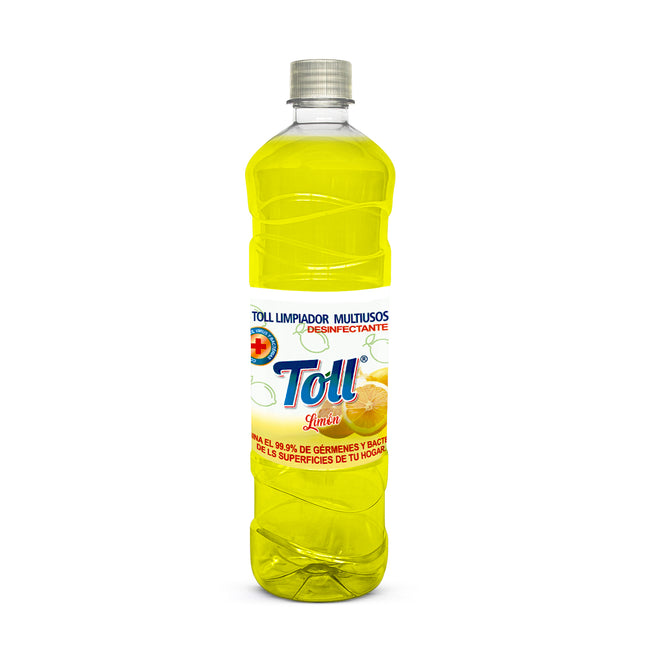 TOLL® LIMPIADOR DESINFECTANTE MULTIUSO [LIMÓN] 900 ML [CAJA DE 12 BOTELLAS]